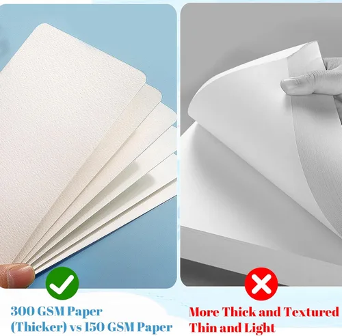 Miniatura 5 de 100 hojas de papel de acuarela a granel, 140 libras/10.58 oz de prensa en frío, bloc de papel grueso de color agua, tarjetas de regalo, papel