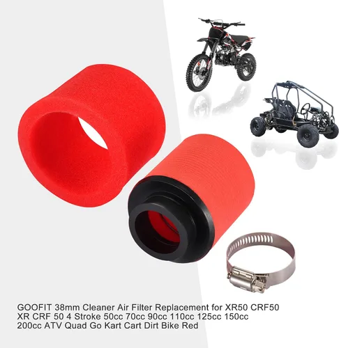 Miniatura 5 de GOOFIT Filtro de aire limpiador de 1.496 pulgadas de alto rendimiento de esponja de repuesto para XR50 CRF50 XR CRF 50 4 tiempos 50cc 70cc 90cc