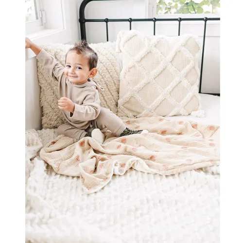 Miniatura 5 de Konssy Mantas para Bebé Unisex para Niños y Niñas, Mantas de Guardería Minky Súper Suaves con Frente de Algodón de Muselina y Respaldo de Vellón