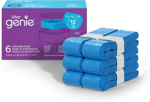 Miniatura 11 de Bolsas de recambio Litter Genie 14 pies (Paquete de 1) Tecnología de múltiples capas de barrera de olores Un cartucho cuadrado de recambio dura