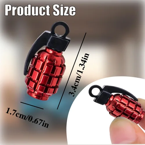 Miniatura 3 de 8 tapas de vástago de válvula de neumático, tapas de válvula de neumático de acero inoxidable para automóviles, camiones, SUV, motocicletas, Rojo