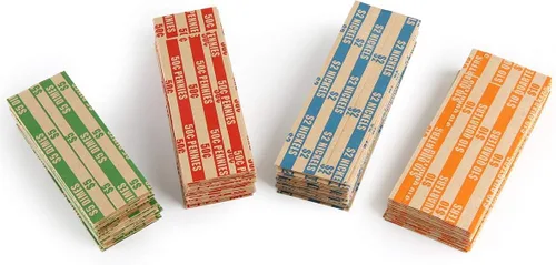 Miniatura 5 de L LIKED Rollos de Envoltorios para Monedas, 100 Unidades, Denominaciones Variadas para Monedas de Un Centavo, Cinco Centavos, Diez Centavos