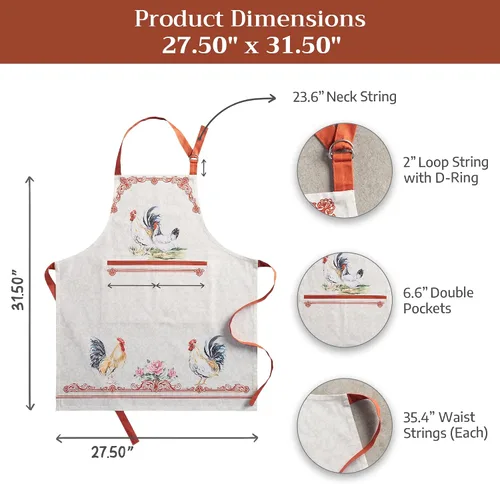 Miniatura 7 de Maison d' Hermine Delantal 100% de algodón para mujeres con bolsillo de cocina delantal de chef para hombres para cocinar primavera verano 027