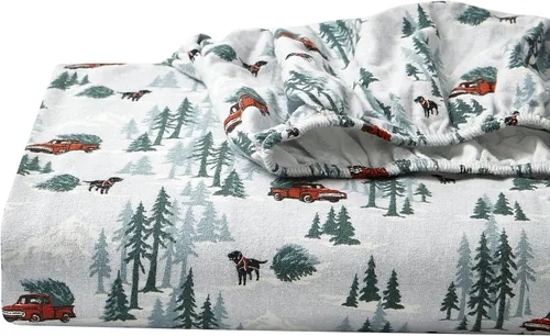 Miniatura 29 de Eddie Bauer - Sábanas de franela tamaño Queen, algodón resistente a las bolitas y arrugas, juego de sábanas con fundas de almohada y sábana ajustada