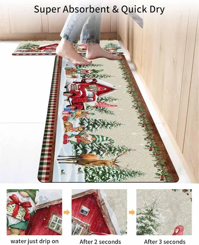 Miniatura 4 de Tapete de baño con diseño de muñeco de nieve para bañera, antideslizante, de secado rápido y absorbente, de tierra de diatomeas, fregadero