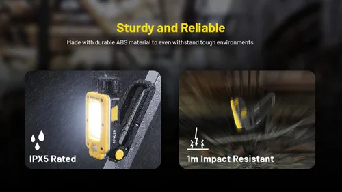 Miniatura 8 de Nitecore NWL20 - Luz de trabajo COB Mechanics, 600 lúmenes, USB-C recargable, portátil, 78 horas de tiempo de funcionamiento para lugares