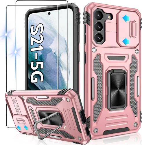 Miniatura 8 de Gritup para Samsung Galaxy S22 Funda con protectores de pantalla HD de 2 paquetes y cubierta deslizante para la cámara, protección contra caídas