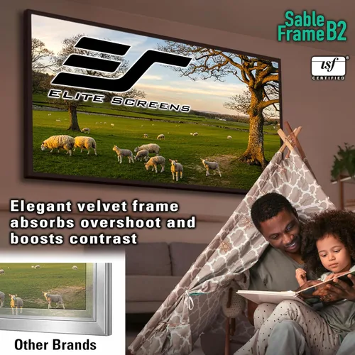 Miniatura 3 de Elite Screens Pantalla de proyector de 150 pulgadas, marco fijo 16:9, 4K/8K UHD CineWhite UHD-B, certificado ISF, compatible con UST/Corto/Estándar