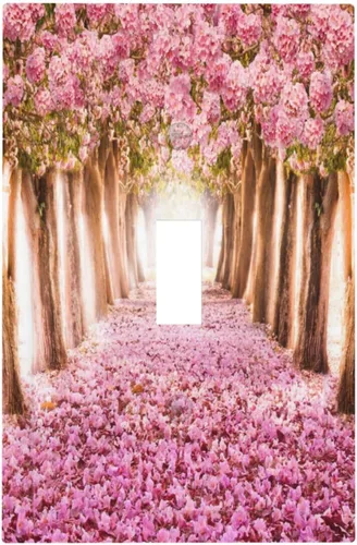 Miniatura 746 de Cubiertas de placa de pared de 3 gang con interruptor de luz de triple palanca, en negro y dorado con esplendor de oro rosa, estampado floral