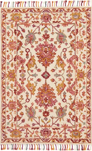 Miniatura 7 de Loloi Zharah Collection ZR-03 Rose/Denim, alfombra de pasillo de transición, 2'-6" x 7'-6" Rosa; azul oscuro