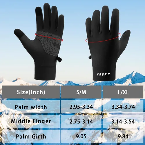 Miniatura 7 de Guantes de correr para hombres y mujeres, guantes de invierno para pantalla táctil, guantes térmicos ligeros con palma de silicona antideslizante