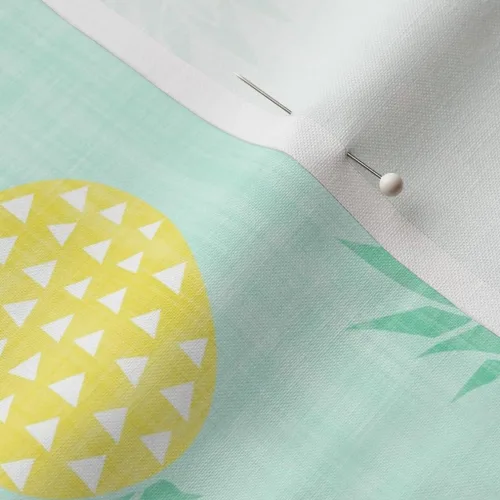 Miniatura 5 de Spoonflower Tela: textura de piña, triángulos de menta amarilla, piñas, alimentos, cocina, estampado en pétalos, tela de algodón distintiva por The