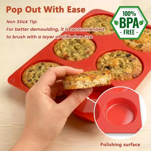 Miniatura 4 de Moldes de silicona Redfly para sándwiches de desayuno 2 piezas, moldes antiadherentes de 3 pulgadas para huevos fritos, moldes de silicona