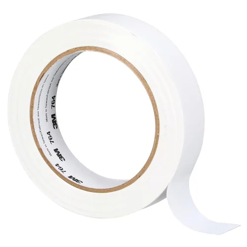 Miniatura 15 de 3M Cinta de vinilo 764, Uso general, 3 pulgadas x 36 yardas, blanca, 1 rollo, cinta de marcado de piso de tráfico ligero, distanciamiento social