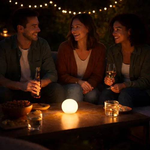 Miniatura 5 de Paquete de 2 luces LED recargables de 3 pulgadas, 16 esferas de brillo de color, 4 modos, bolas de iluminación ambiental impermeables, orbes