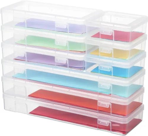Miniatura 12 de novelinks Contenedores de almacenamiento de plástico transparentes apilables con tapa de cierre - Contenedores de almacenamiento organizadores de 2
