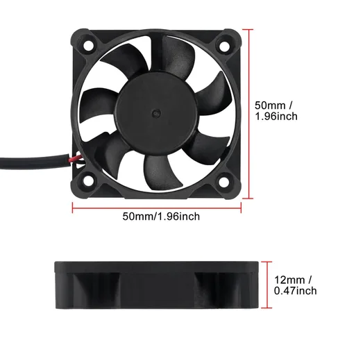 Miniatura 2 de ACEIRMC Ventilador de refrigeración sin escobillas USB de 1.969 in x 0.394 in DC 5 V, ventilador de enfriamiento silencioso 5010 mini ventilador