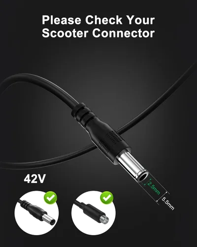 Miniatura 5 de VHBW Cargador eléctrico de la vespa de 42V compatible con MAXSHOT V1 8.5 pulgadas que viajan scooter eléctrico