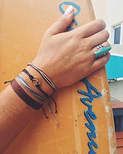 Miniatura 3 de Pura Vida - Pulsera sólida 100 % impermeable, hecha a mano con dije revestido y correa ajustable