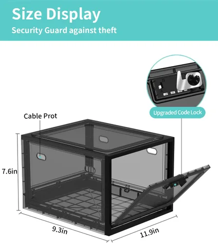 Miniatura 7 de Caja de bloqueo para medicamentos seguros, caja de almacenamiento con cerradura de 10 litros para refrigerador/aperitivos alimentos, cajas