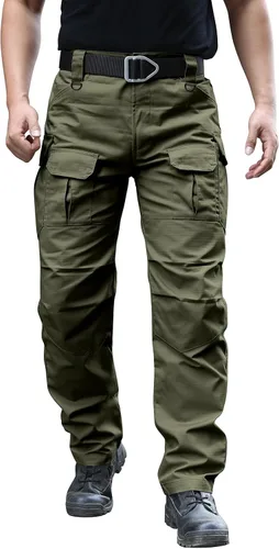 Miniatura 3 de Hiwise Pantalones tácticos elásticos para hombre, resistentes al agua, pantalones cargo Ripstop, ligeros para exteriores, pantalones de senderismo