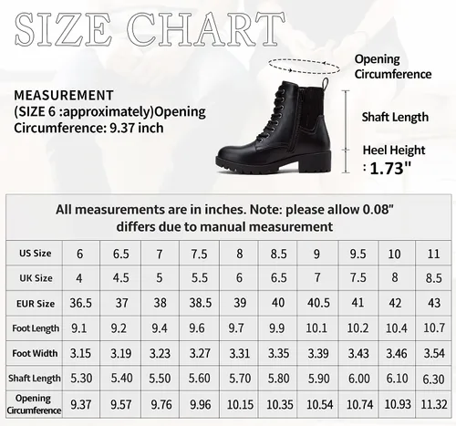 Miniatura 6 de Vepose Botas de tobillo para mujer, 16 tobilleras, estilo chelsea, con cordones, con cremallera, para mujer