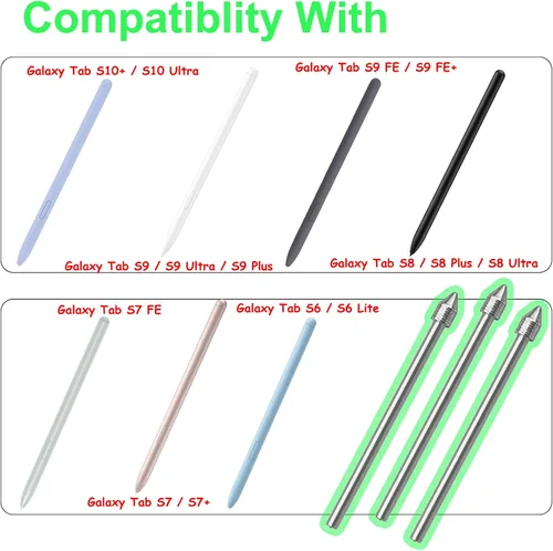 Miniatura 3 de 6 puntas de repuesto para Samsung Galaxy Tab S Pen de metal para Samsung Galaxy Tab S10+/S10 Ultra/S9/S9FE+/S9 Ultra/S8/S8+/S8 Ultra/S7/S7 FE/S6/S6