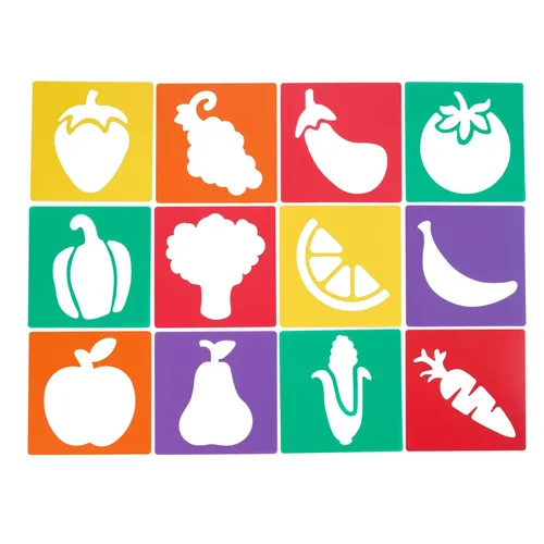 Miniatura 20 de Colorations Plantillas grandes de plástico lavable para objetos cotidianos, juego de 12