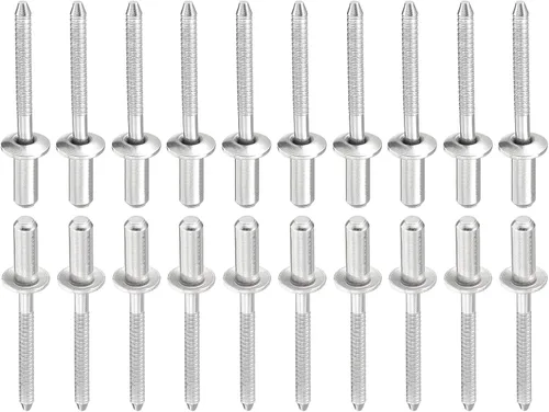 Miniatura 10 de DTGN Remaches ciegos de 0.126 in x 0.394 in (DxL) – Paquete de 50 – Bueno para la unión de maquinaria – Remache de extremo cerrado de cúpula