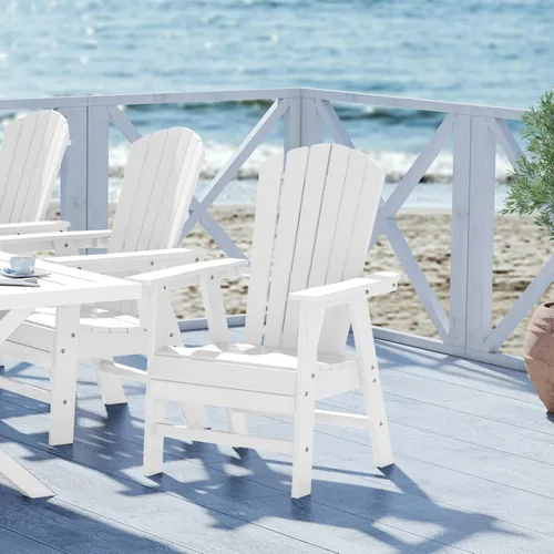 Miniatura 48 de WestinTrends Malibu Outdoor Patio HDPE Adirondack Silla de comedor para patio, color negro