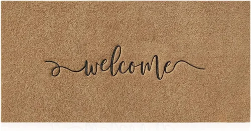 Miniatura 28 de AAZZKANG Alfombra Amarilla para Puerta Exterior Alfombra de Bienvenida para Puerta Interior, Alfombra Antideslizante de Goma para Puerta, Alfombras