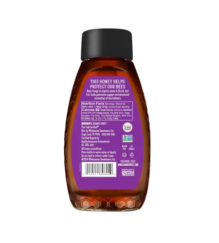 Miniatura 2 de Wholesome Sweeteners Botella de Miel Cruda Orgánica No Filtrada de 24 Onzas, 100% Pura, Certificada de Comercio Justo, Certificada por el Proyecto