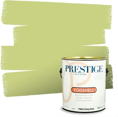 Miniatura 168 de PRESTIGE Pinturas Pintura interior e imprimación en uno, 1 galón, cáscara de huevo, aventura