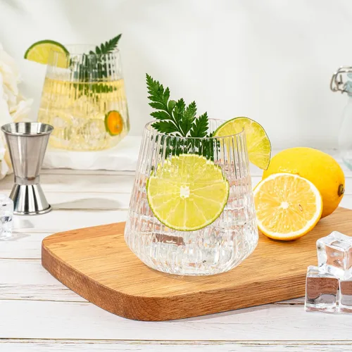 Miniatura 7 de BESTSTAR 36 Piezas Copas de Vino de Plástico Transparente Acanalado de 12 onzas, Copas de Champán Desechables de Origami Onduladas, Elegantes Vasos