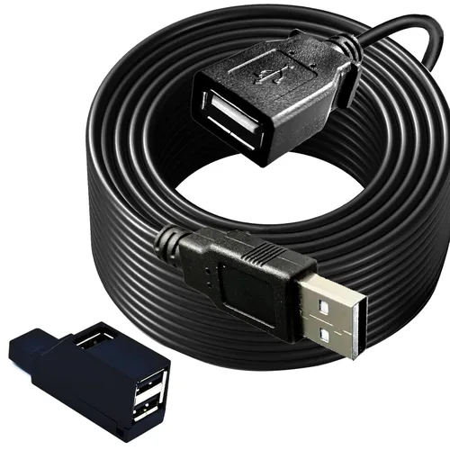 Miniatura 4 de YOTETION - Cable de extensión USB 2.0 de 25 pies con concentrador, USB A macho a hembra, compatible con unidad flash USB/disco duro, mouse, teclado
