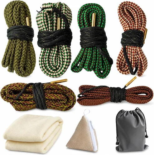 Gun Snake Cleaner, Barrel Rope for Handguns and Rifles .22 .223 & 5.56mm/.22.357.38.380, 9mm/.30 308 30-06 303 7.62mm,Gun Cleaning Kits with Gun