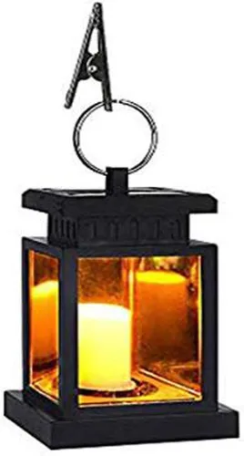 Farol colgante solar LED alimentado por energía solar, impermeable, para exteriores, decoración de velas decorativas para jardín, patio, paisaje,