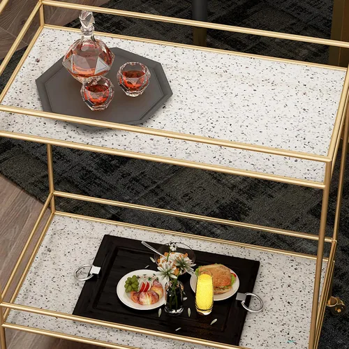Miniatura 5 de Livelynine Papel de contacto de terrazo blanco con aspecto de granito, impermeable, para despegar y pegar, encimeras para cocina y baño, cubiertas