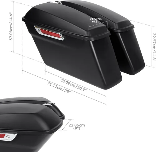Miniatura 7 de TCT-MOTORPARTS - Alforjas rígidas con pestillo, color negro mate
