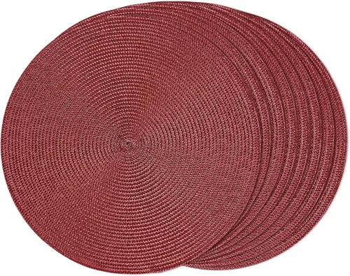 Miniatura 34 de FunWheat Juego de 6 manteles individuales redondos trenzados para mesas de comedor, tejidos, lavables, antideslizantes, de 15 pulgadas