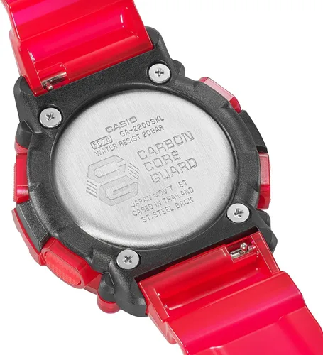 Miniatura 6 de G-Shock GA2200SKL-4A - Reloj serie esqueleto con ondas de sonido, color rojo, Transparente Rojo, talla única