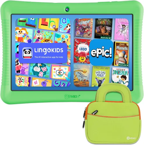 Miniatura 11 de Contixo K102 Paquete de tabletas para niños de 10 pulgadas, tableta de aprendizaje HD y bolsa de manga para niños de 3 a 7 años, incluye libros