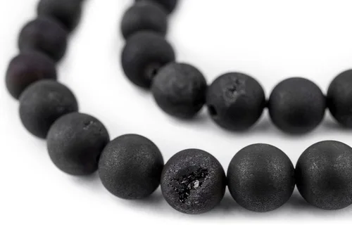 Miniatura 106 de The Bead Chest Cuentas de Jade Blanco Mate Redondas (8mm): Piedra Preciosa Orgánica Redonda Esférica de Energía con Poder de Sanación para Hacer