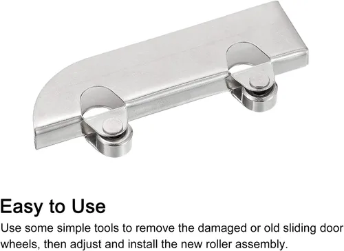 Miniatura 4 de uxcell Conjunto de rodillos para puerta corredera, ruedas de puerta corrediza de patio con rodamientos de bolas, paquete de 8