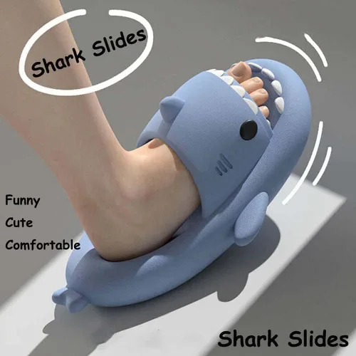 Miniatura 3 de geywhey Pantuflas de playa antideslizantes de verano con diseño de tiburón, modernas y bonitas.