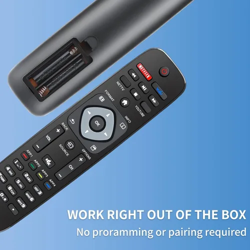 Miniatura 4 de Paquete de 2 para reemplazo remoto de TV Philips, compatible con todos los televisores inteligentes Philips LED/LCD/HDTV/UHD (NH500UP)