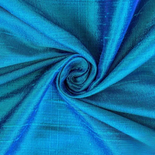 Fabric Mart Direct Tela Dupioni de seda azul, turquesa por el patio, 1 yarda 41 pulgadas de ancho Slubbed Dupioni Silk Solid Color Azul Combinación