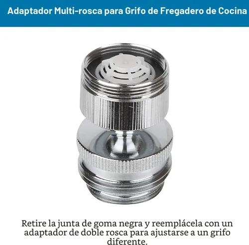 Miniatura 7 de Kit de adaptador de grifo Hibbent, adaptador de aireador giratorio para conectar manguera de jardín - Adaptador de grifo de fregadero de cocina
