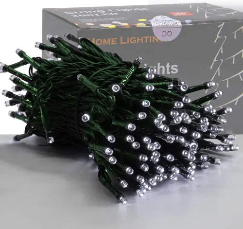 Miniatura 21 de Iluminación del hogar de 66 pies. Mini luces decorativas de Navidad de 200 luces LED de alambre verde, luces de hada estrellada enchufables, 8 modos