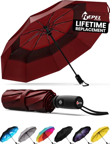 Miniatura 44 de REPEL Windproof Travel Umbrella - Compact & Withstands Winds up to 85MPH , Strongest Premium Auto Folding Umbrella for Rain and Sun - Durable, Light